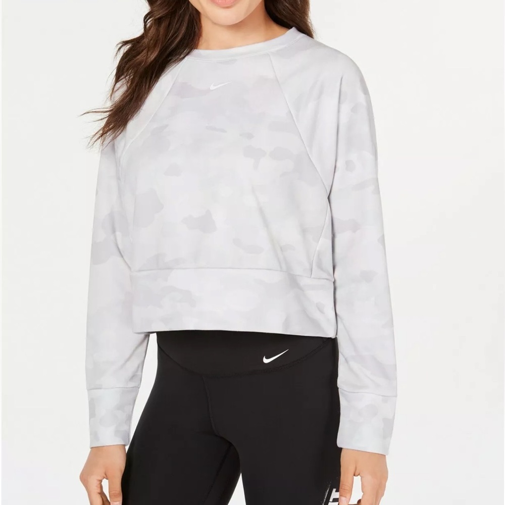 Nike Sportswear Women's Dri-FIT Camo Sweatshirt Crop Top Size S